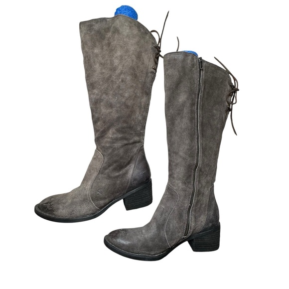 Born Women's Brown Hayden Back Lacing Zip Up Boots Size 9 - Picture 2 of 10